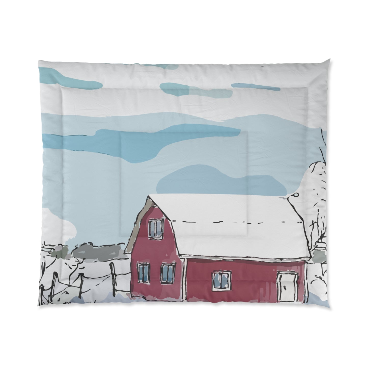Luxury Comforter | Winter Cottage Serenity