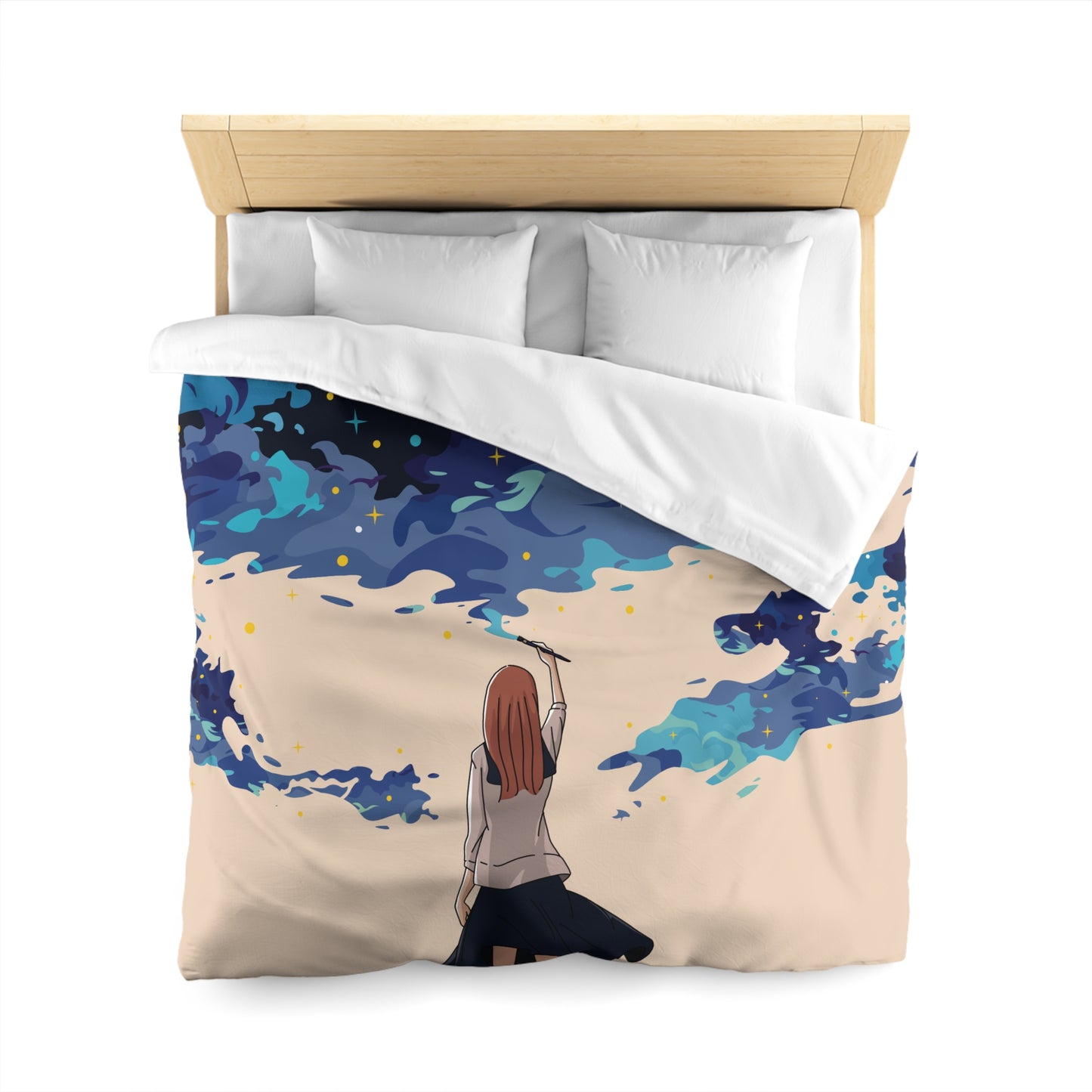 “She Paints the Night Sky” | Artistic Luxury Duvet Cover