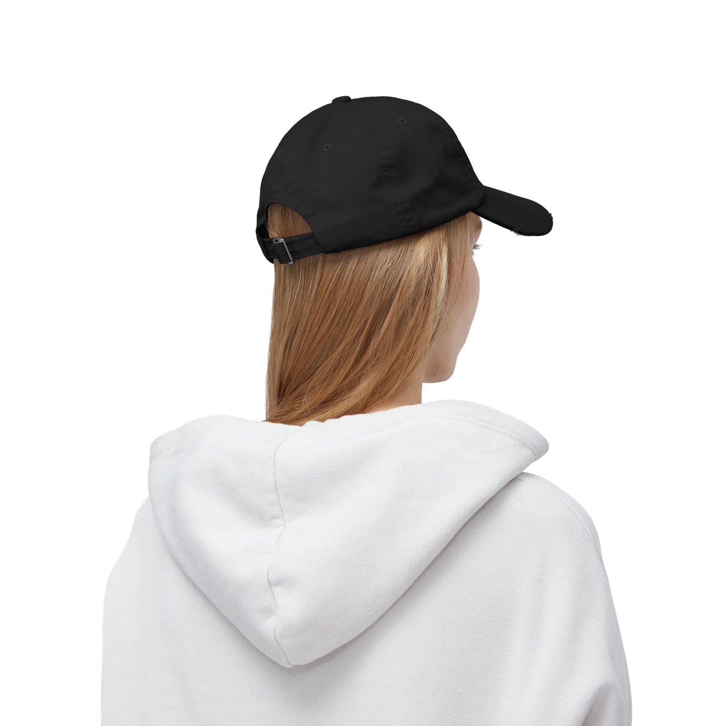 Artistic Vibe | Vintage Distressed Cap with Girl Portrait Sketch