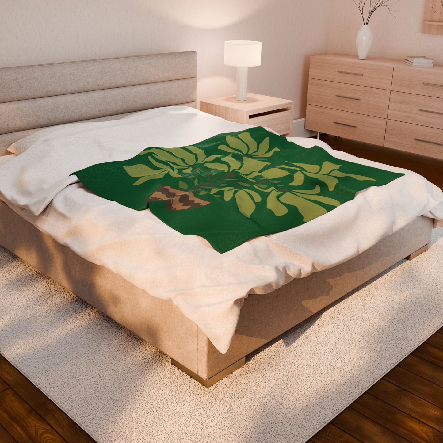 Velveteen Plush Blanket | A Quiet Green Corner
