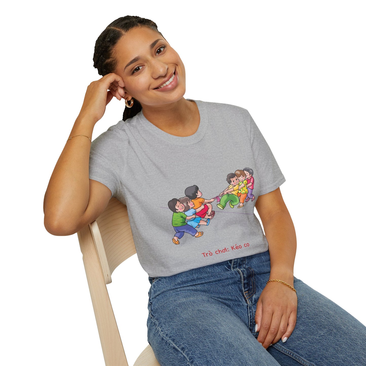 Unisex Softstyle Tee – "Keo Co" | Traditional Vietnamese Tug of War Game