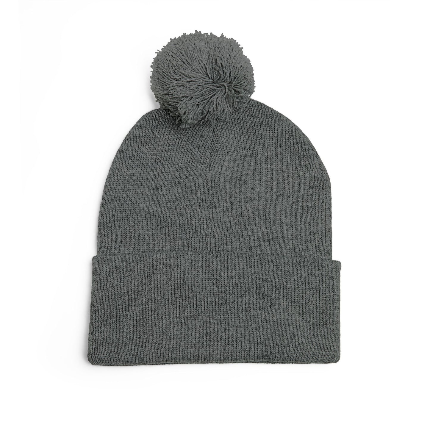 Decorative Floral Charm | Embroidered Pom-Pom Knit Cap