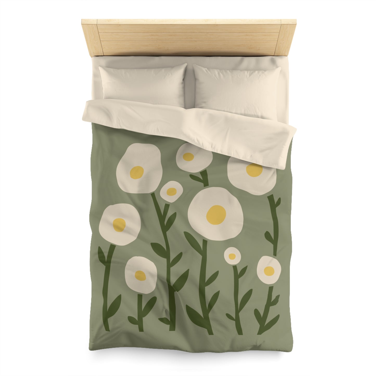 "Sunny Egg Bloom" Microfiber Duvet Cover | Cute & Minimalist Bedroom Vibes
