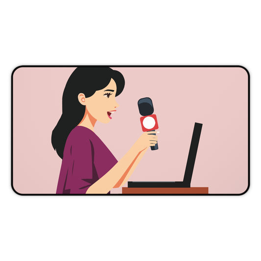 The Confident Girl On Stage | Artistic Desk Mat | Celebrate Modern Women