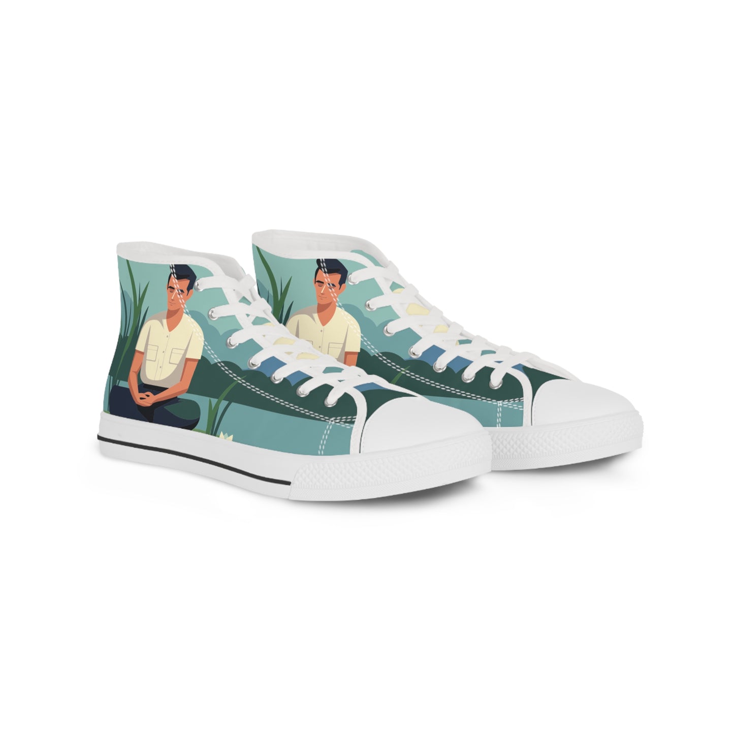 High-Top Meditation Sneakers | Serenity on the Lotus Leaf
