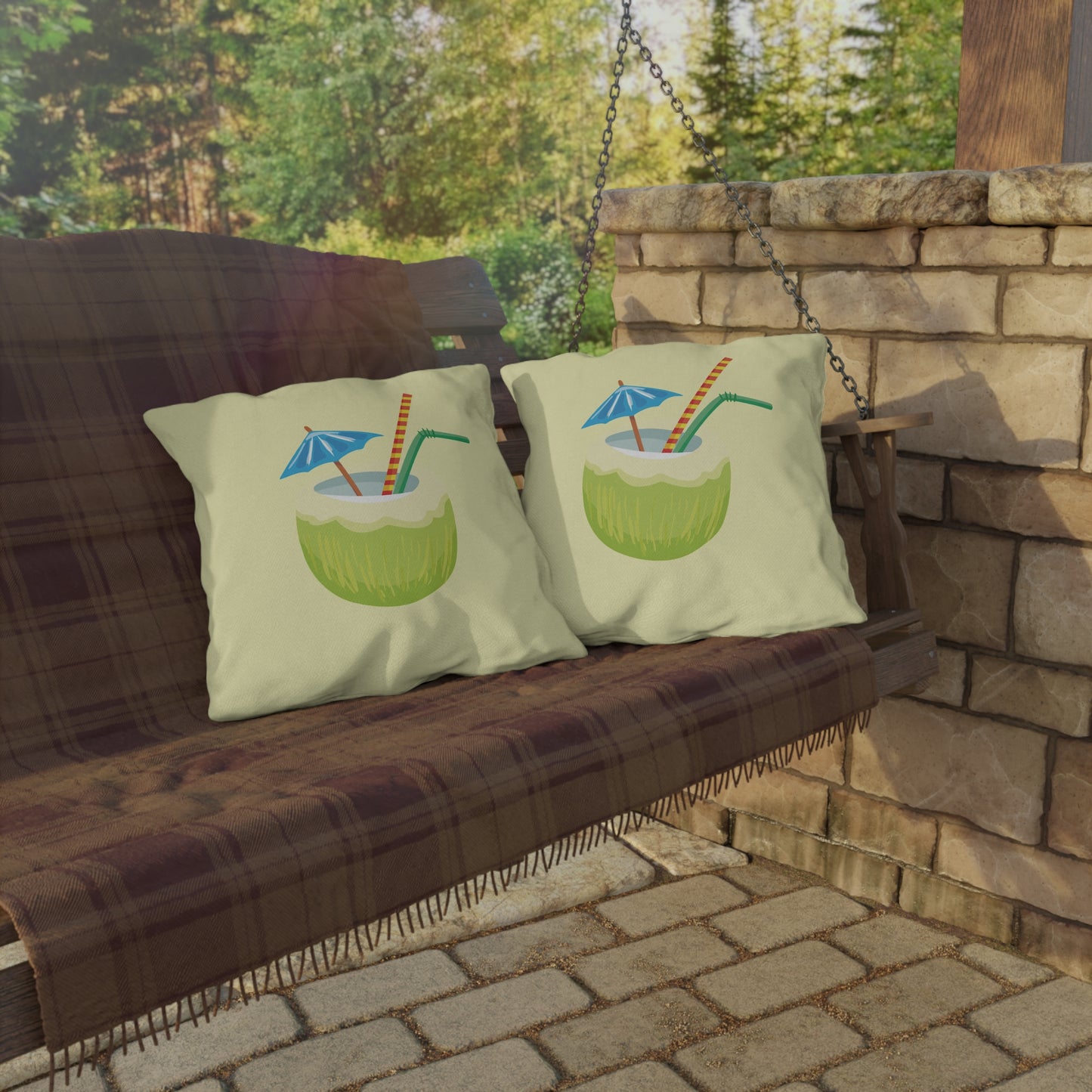 Ocean Breeze & Green Coconut | Outdoor Decorative Pillow
