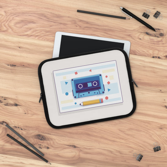 Retro Mindset | Classic Cassette Tape & Pencil Creative Laptop Sleeve