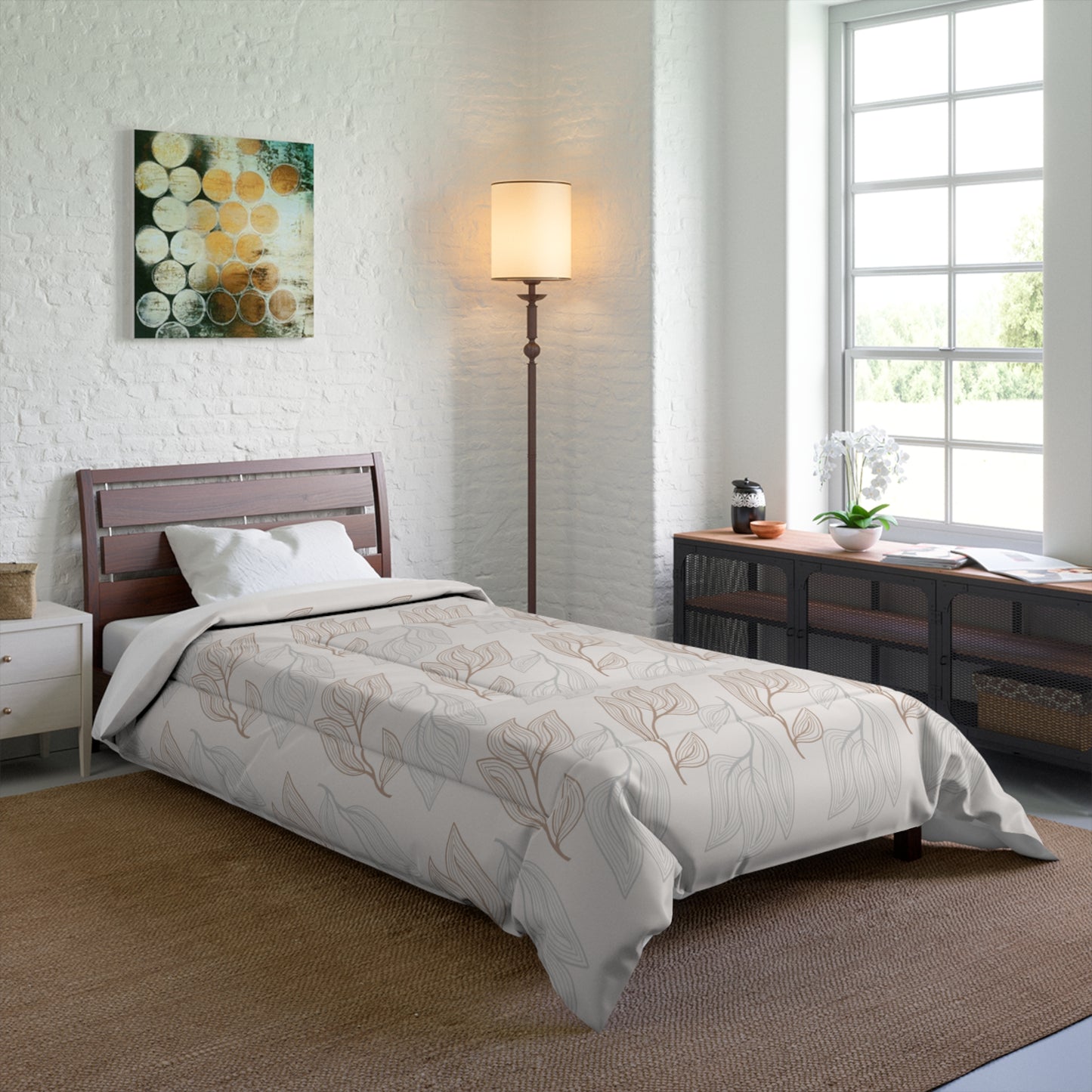 Luxury Canopy Comforter | Abstract Nature Leaf Design
