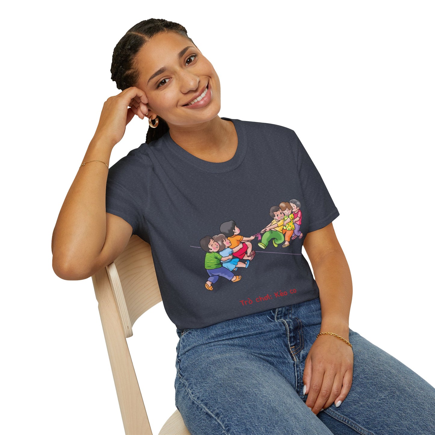 Unisex Softstyle Tee – "Keo Co" | Traditional Vietnamese Tug of War Game