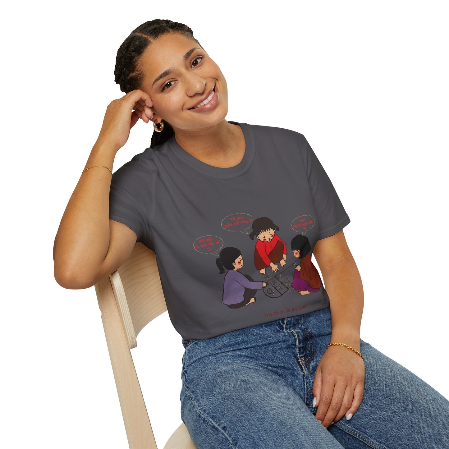Unisex Softstyle Tee | "O An Quan" | Vietnamese Childhood Board Game Tee