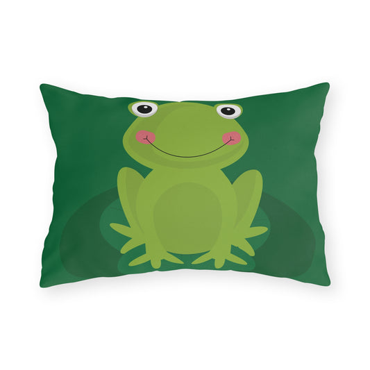 Green Frog Outdoor Pillow | Playful, Cute & Full of Personality