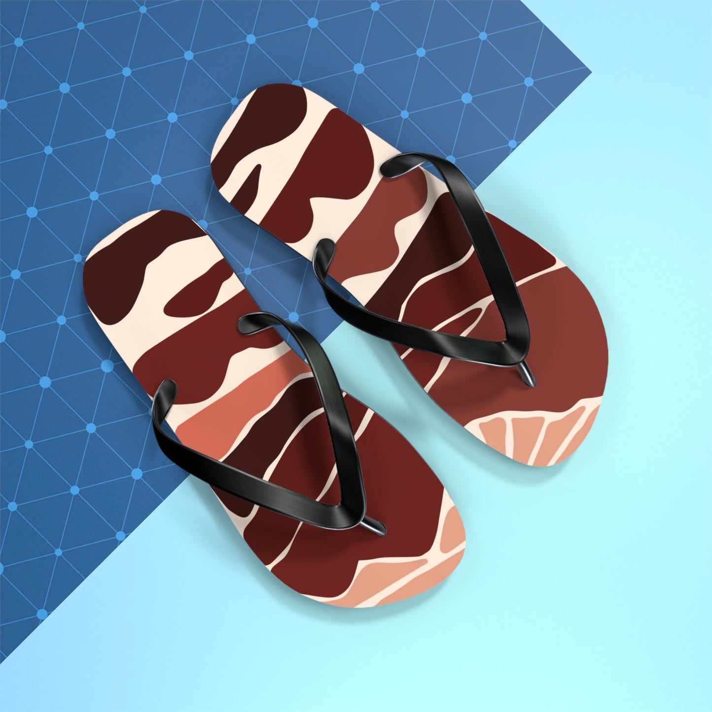 SolMori | Minimalist Flip-Flops with Abstract Sun & Mountain Print