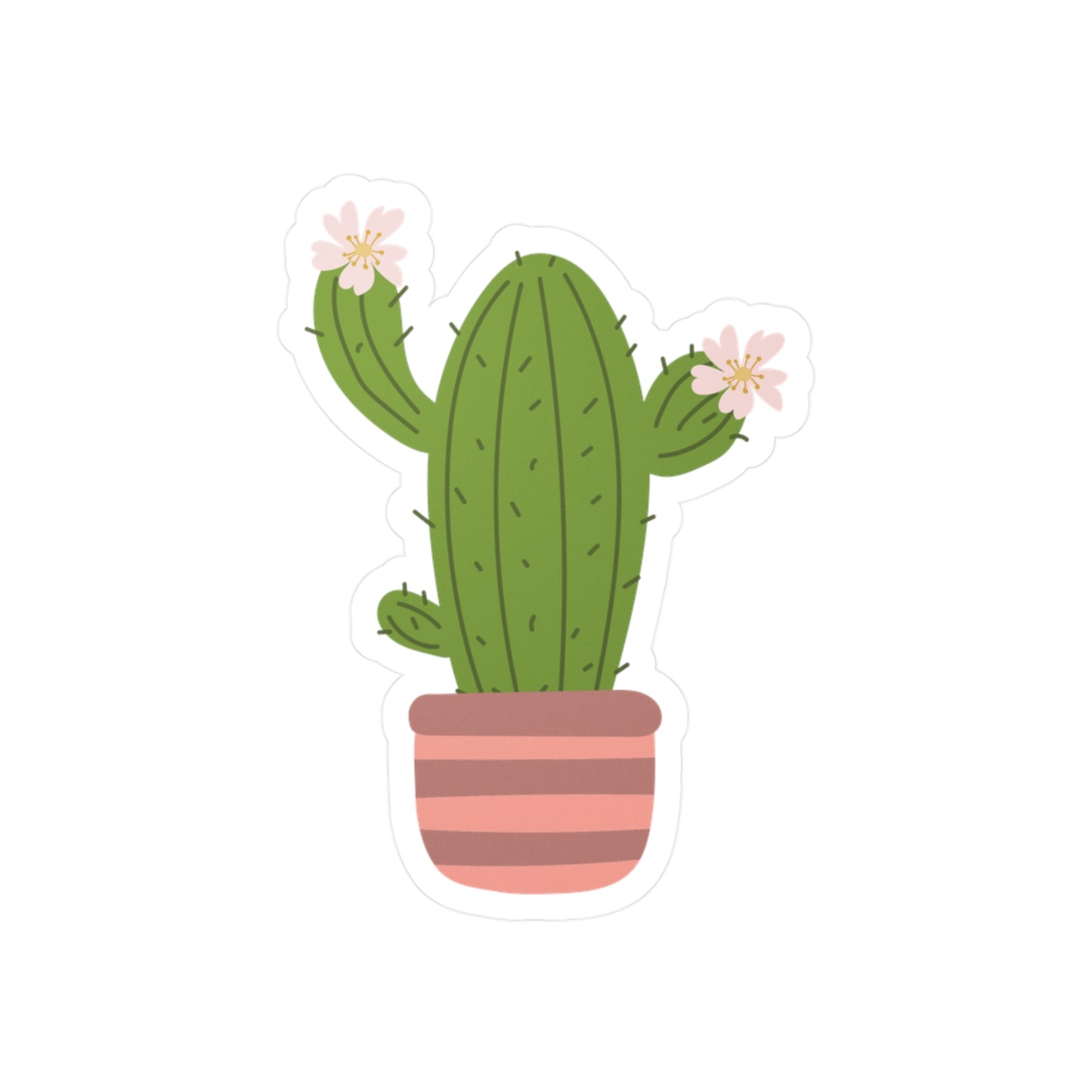Cartoon Cactus Vinyl Sticker | Fun & Fresh for Everyday Vibes