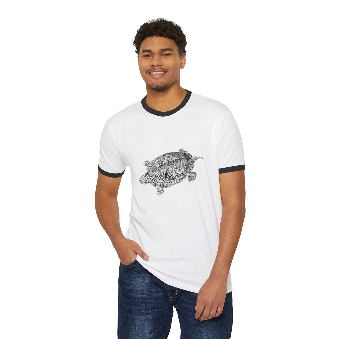 Ringer T-Shirt | Ocean Vibes | Say Hello to the Sea Turtle