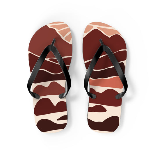 SolMori | Minimalist Flip-Flops with Abstract Sun & Mountain Print