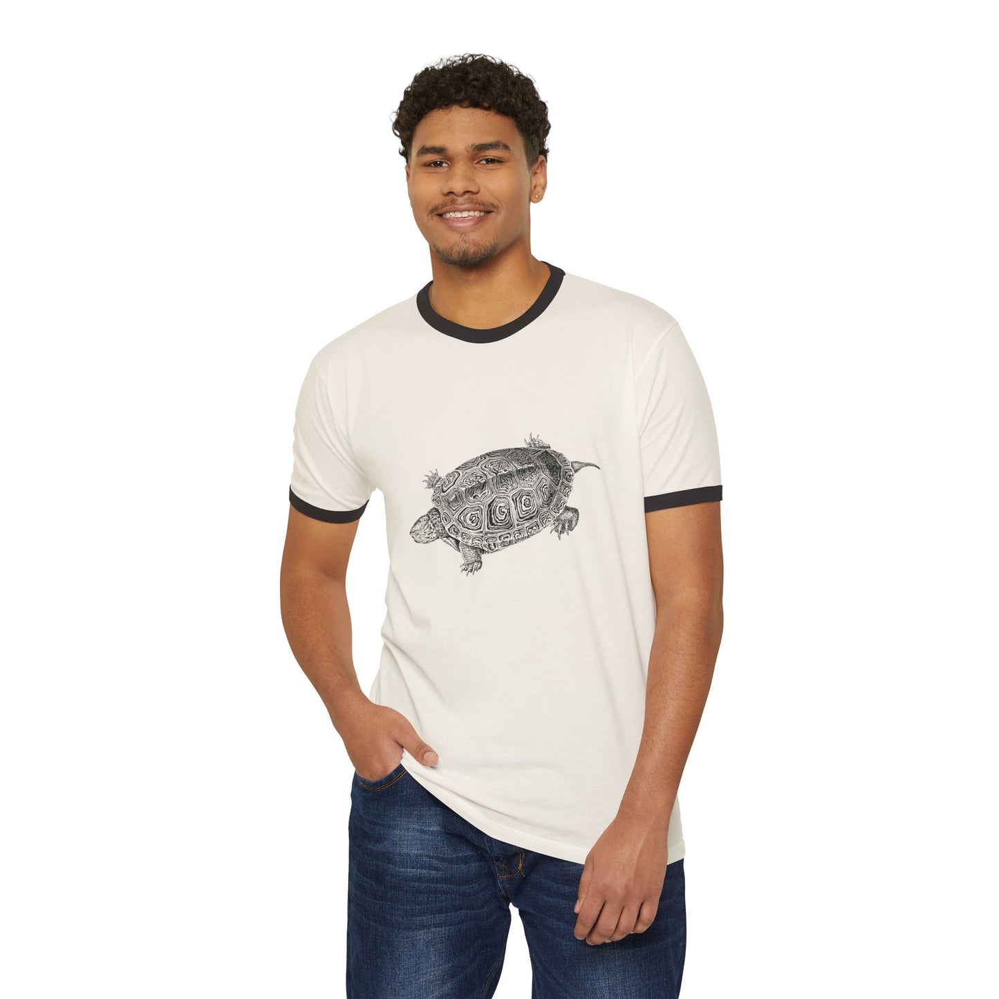 Ringer T-Shirt | Ocean Vibes | Say Hello to the Sea Turtle