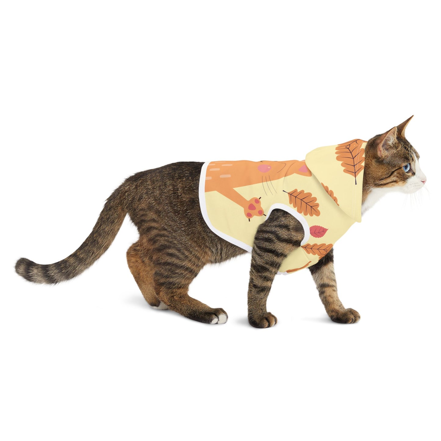 Pet Hoodie | Autumn Cat and Falling Leaves