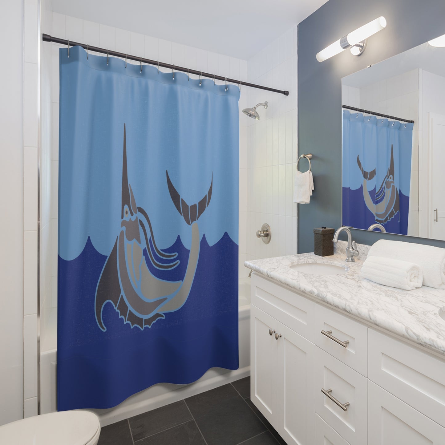 Marlee the Fish Shower Curtain | Whimsy Meets Modern
