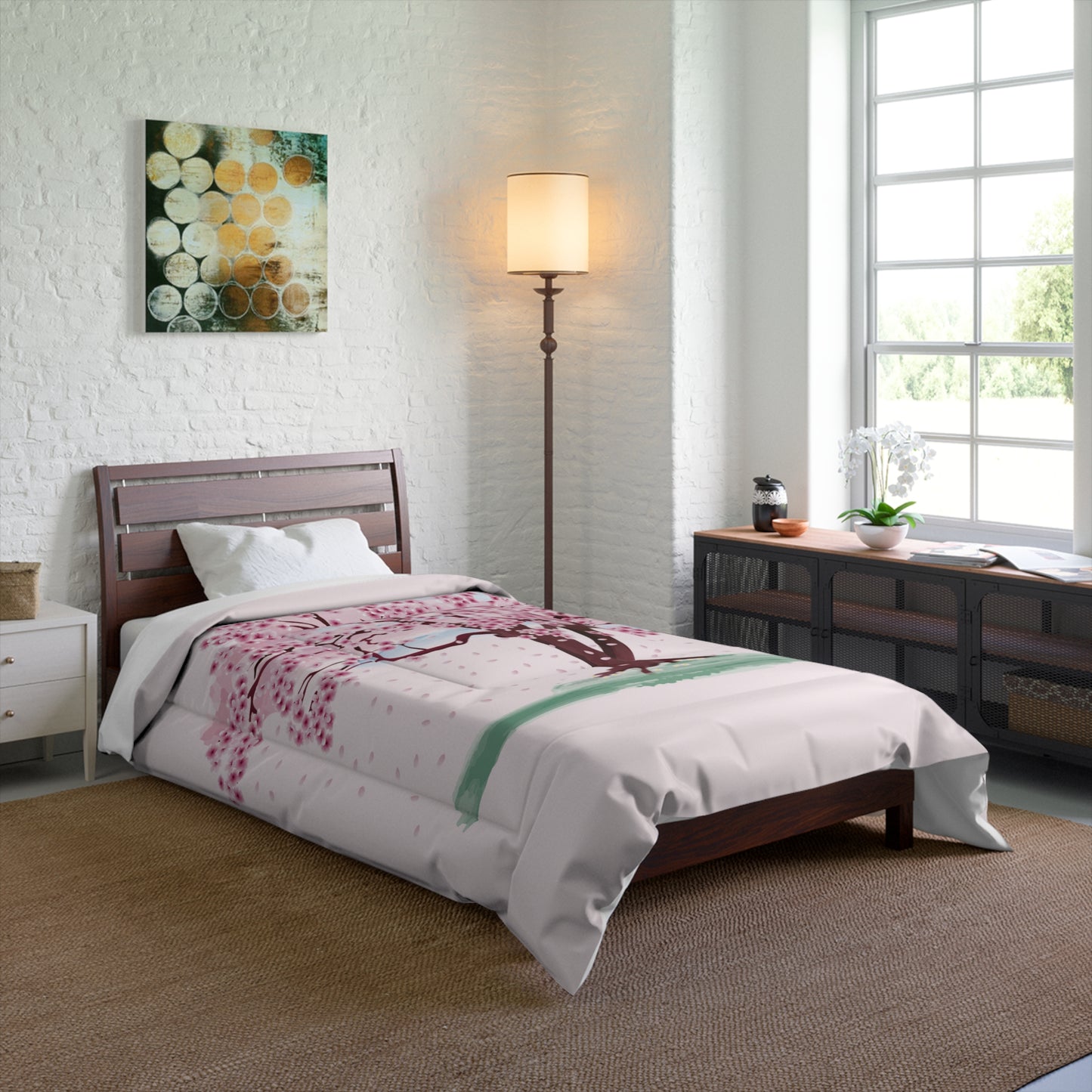 Spring Bloom | Comforter with Cherry Blossom Print