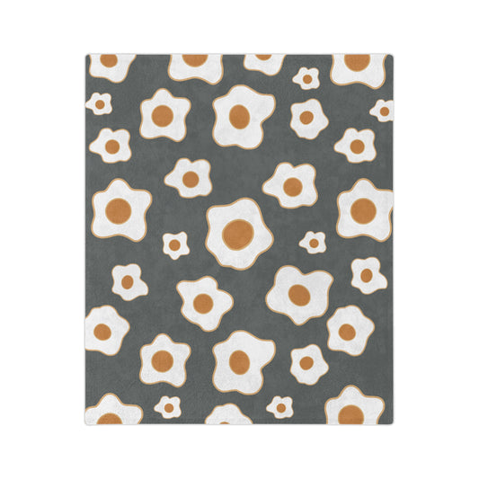 “Sunny Egg Blossom” Velveteen Blanket | Cute & Cozy Delight