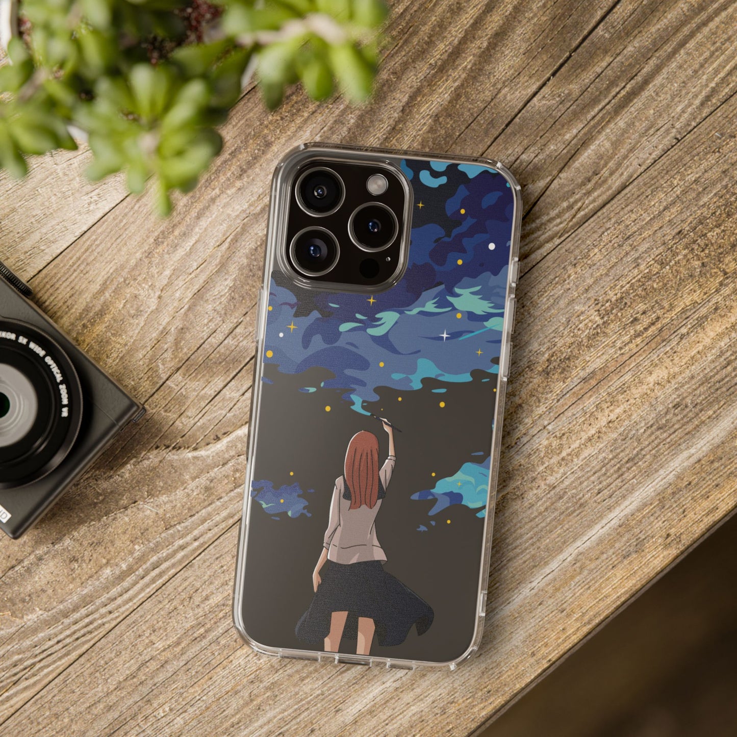 “She Paints the Sky” Clear Phone Case | A Pocketful of Stars