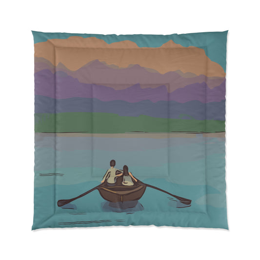 Love on the Lake | Romantic Rowing Duo | Dreamy Comforter for Peaceful Nights