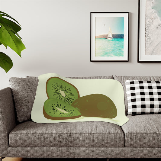 Hug a Kiwi Daily | Sherpa Blanket with Kiwi Print | Cozy – Fresh – Unique