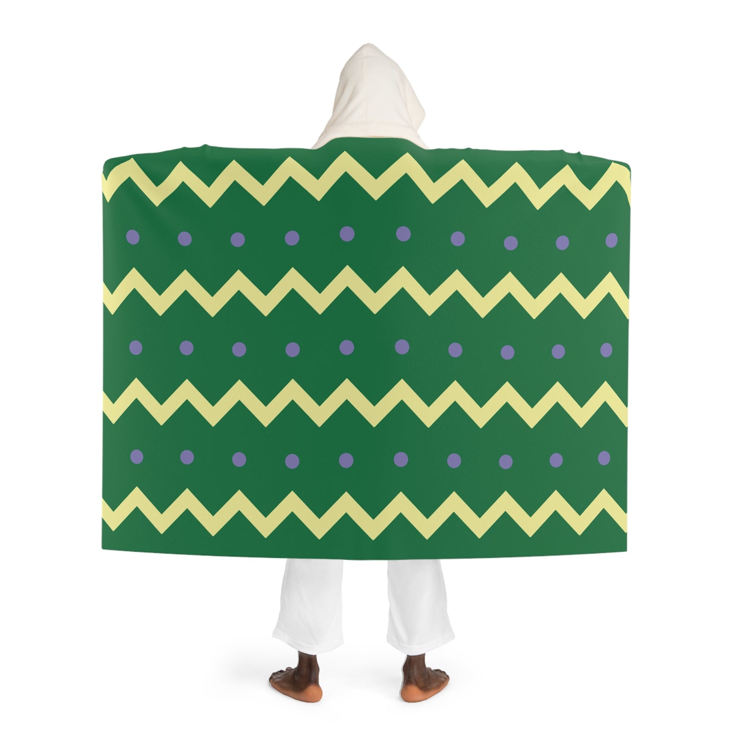 Minimalist Chevron Dot Hooded Sherpa Blanket