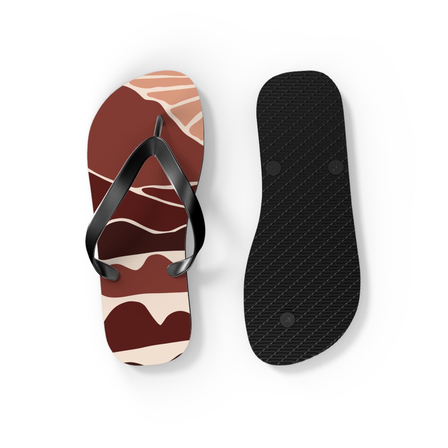 SolMori | Minimalist Flip-Flops with Abstract Sun & Mountain Print