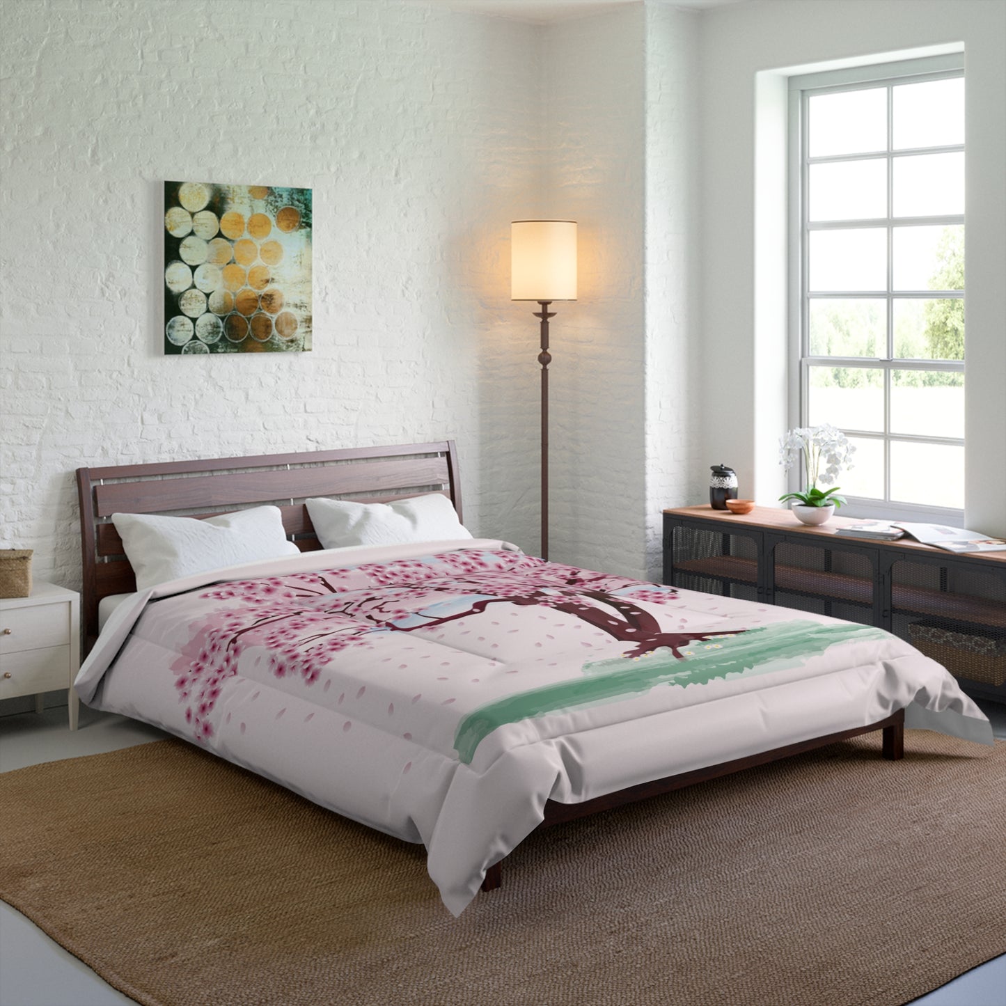Spring Bloom | Comforter with Cherry Blossom Print
