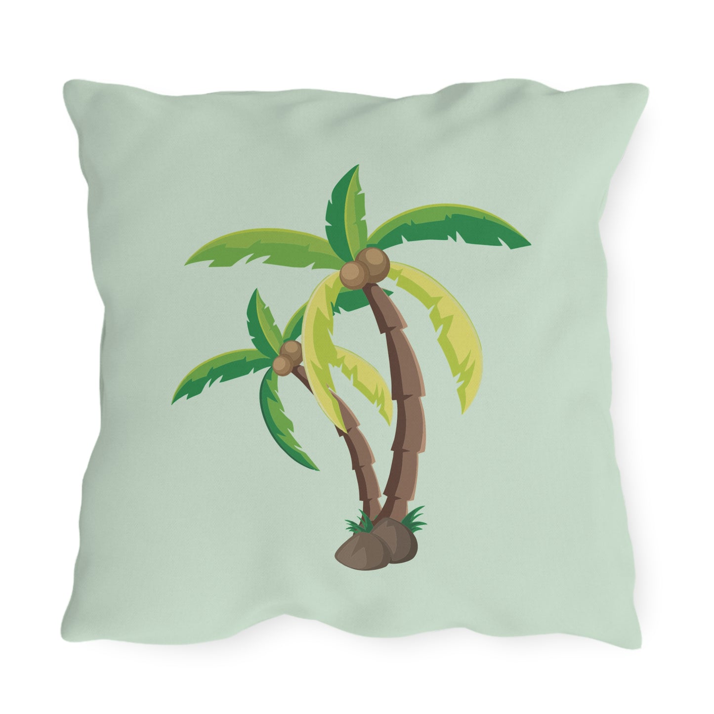 Palm Tree Outdoor Pillow | Tropical Island Vibe Decor