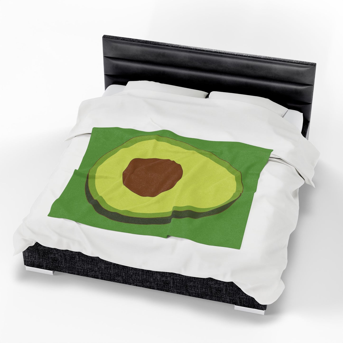 Velveteen Plush Blanket | Halved Avocado Design for Cozy Luxe Comfort