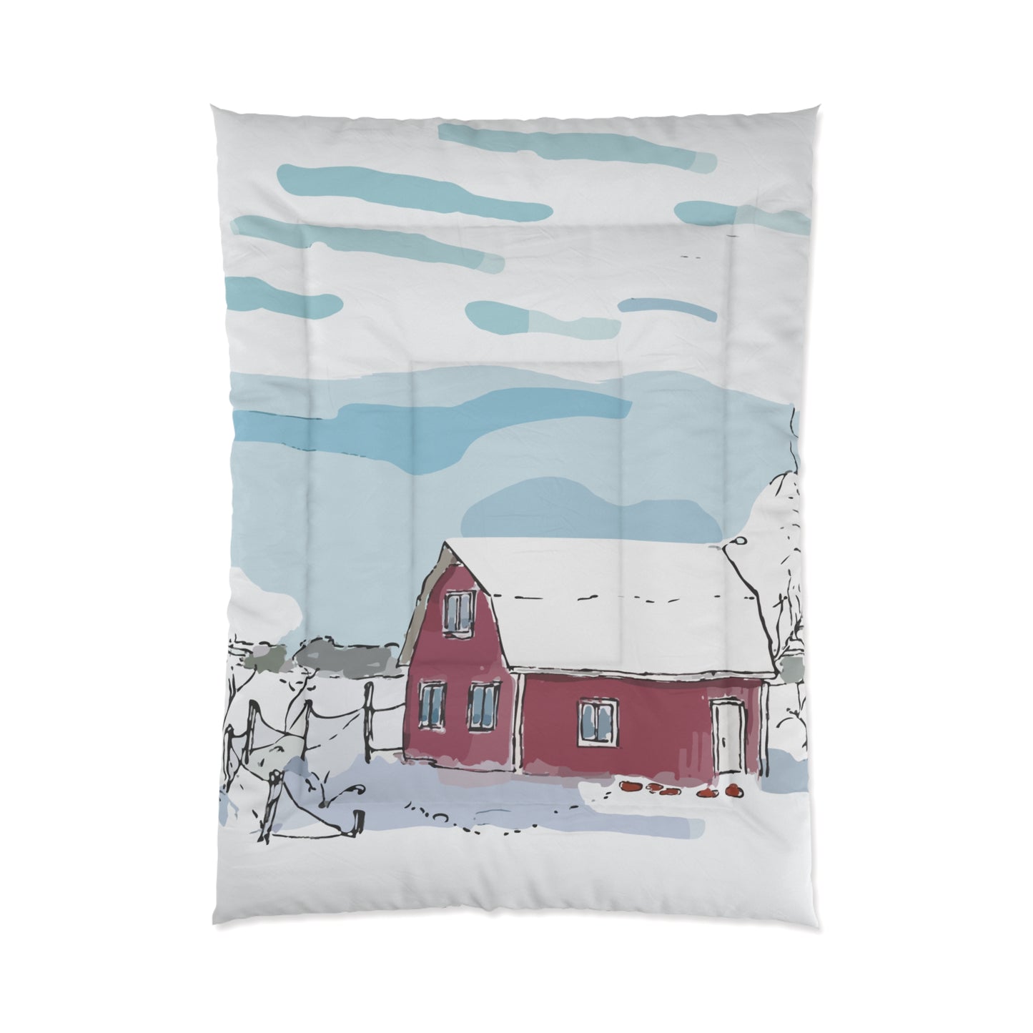 Luxury Comforter | Winter Cottage Serenity