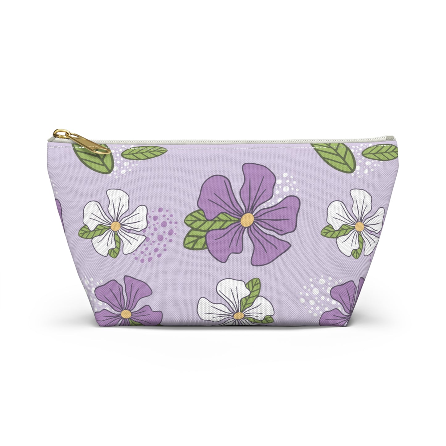 Soft Violet Blooms | Minimalist Floral Accessory Pouch