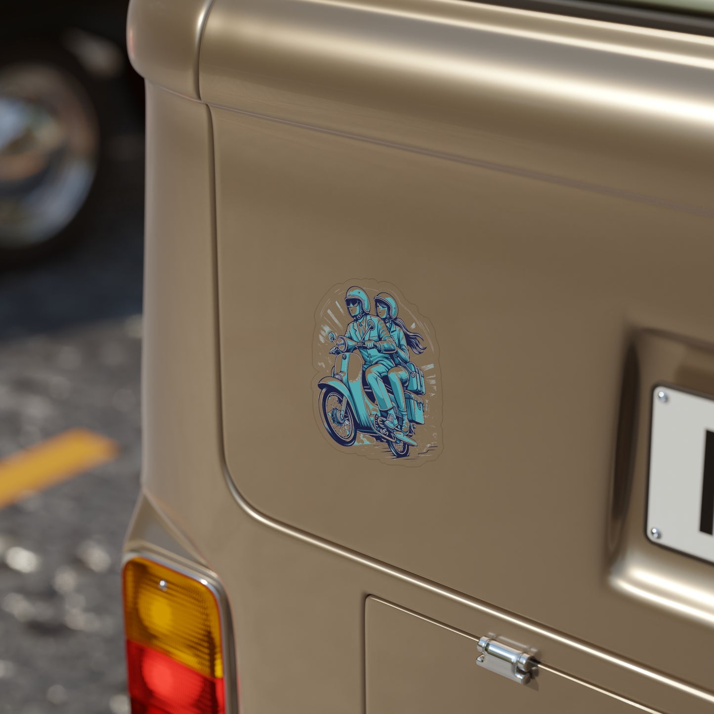 Scooter Couple Sticker | Love on Two Wheels