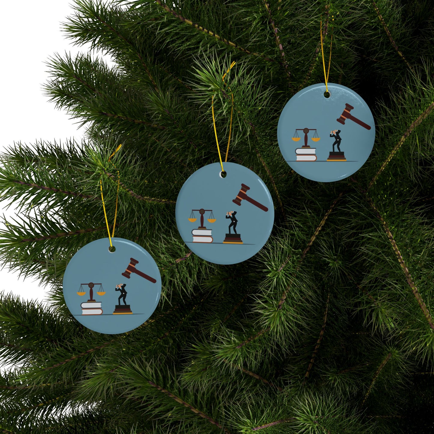 “Judgment & Justice” Double-Sided Ceramic Ornament | A Symbol of Awakening