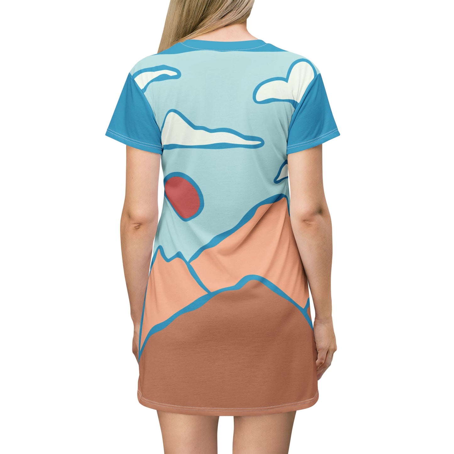 T-Shirt Dress – Sunrise Over Ocean & Mountain