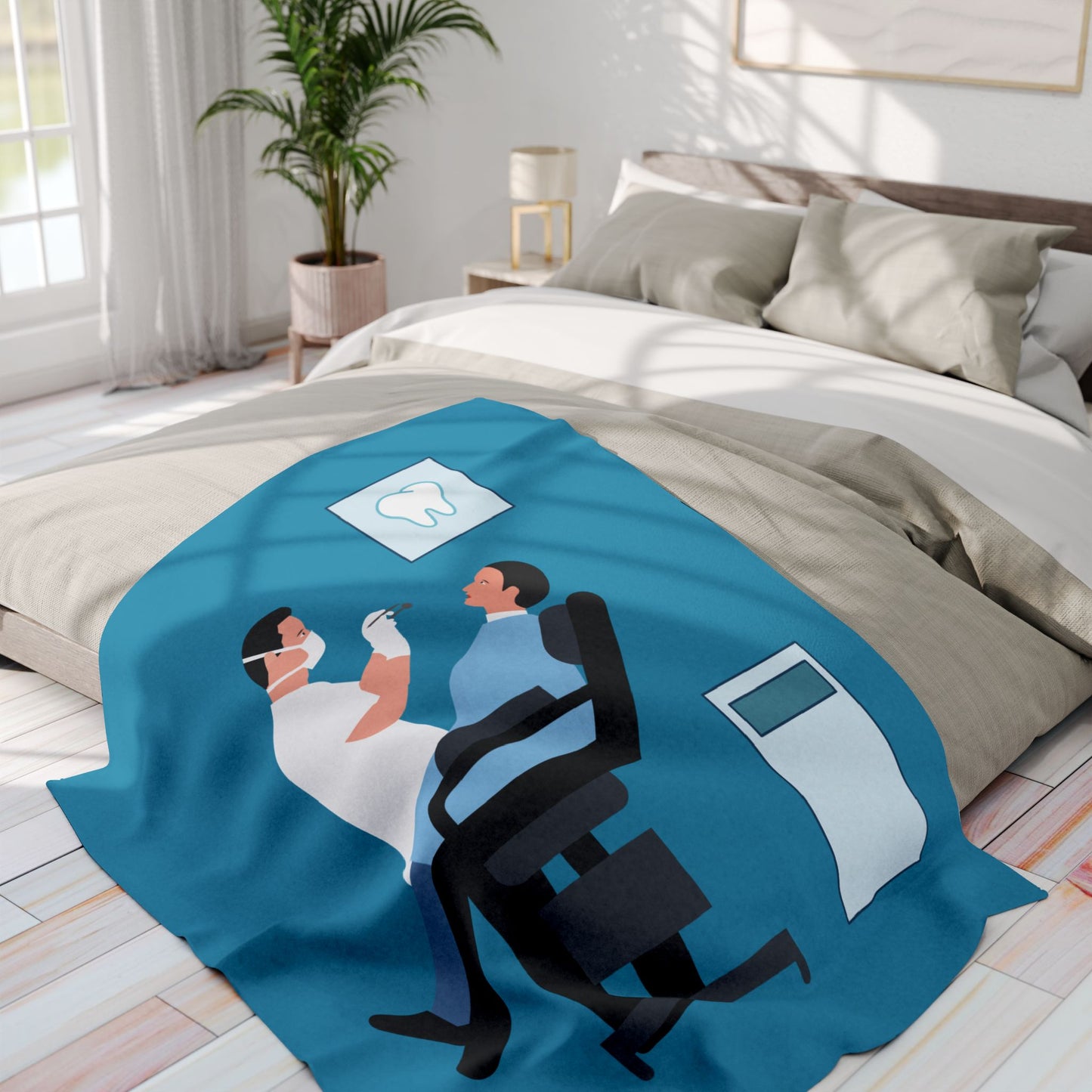 “Smiles & Comfort” Arctic Fleece Blanket | Dentist-Inspired Design