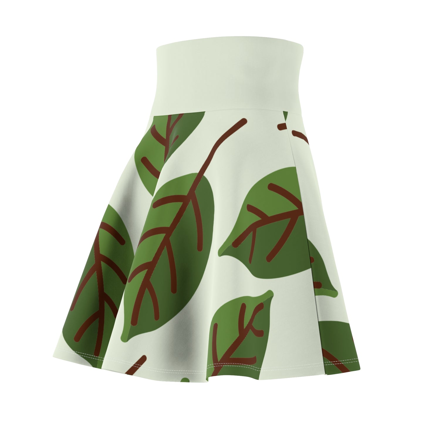 Leafy Freedom Vibes | Women’s Skater Skirt with Fresh Leaf Pattern