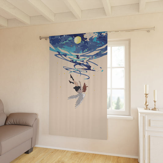 “Falling Angel from the Moon” Curtain | A Veil of Celestial Emotion