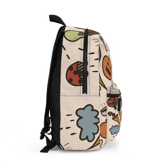Autumn Doodle Halloween Backpack | Fun Fall Vibes with Playful Hand-Drawn Art