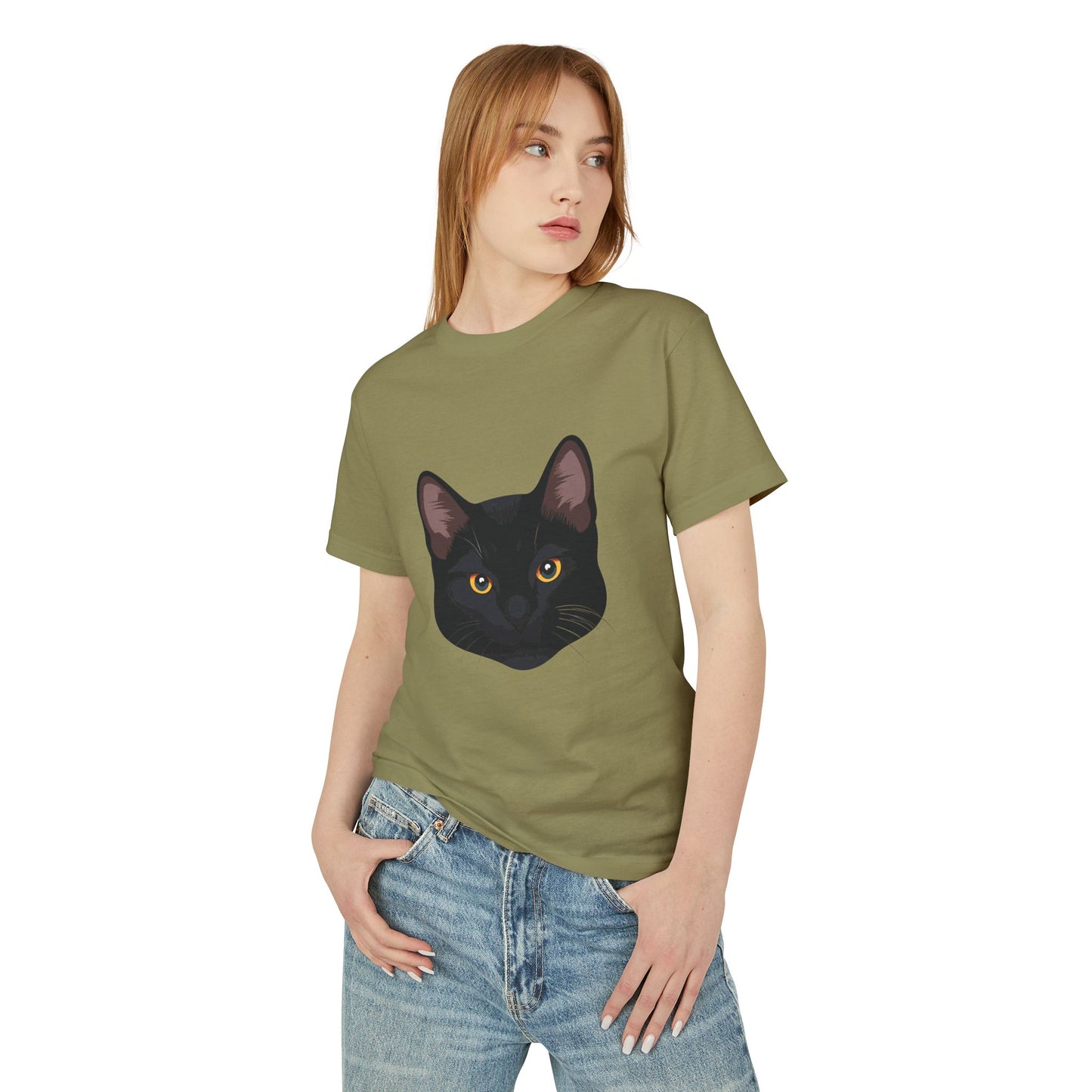 Black Cat Graphic Tee | Stare Me Down | Cool & Cute on the Front