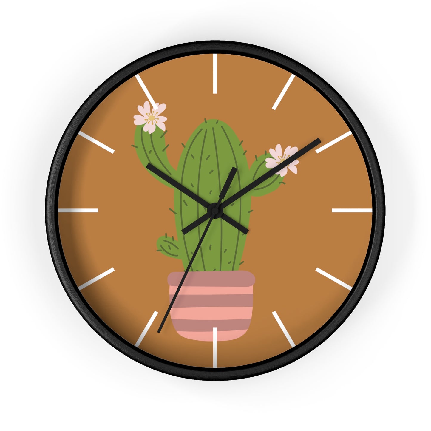 Cactus Minimal Wall Clock | Playful Time, Minimal Vibe