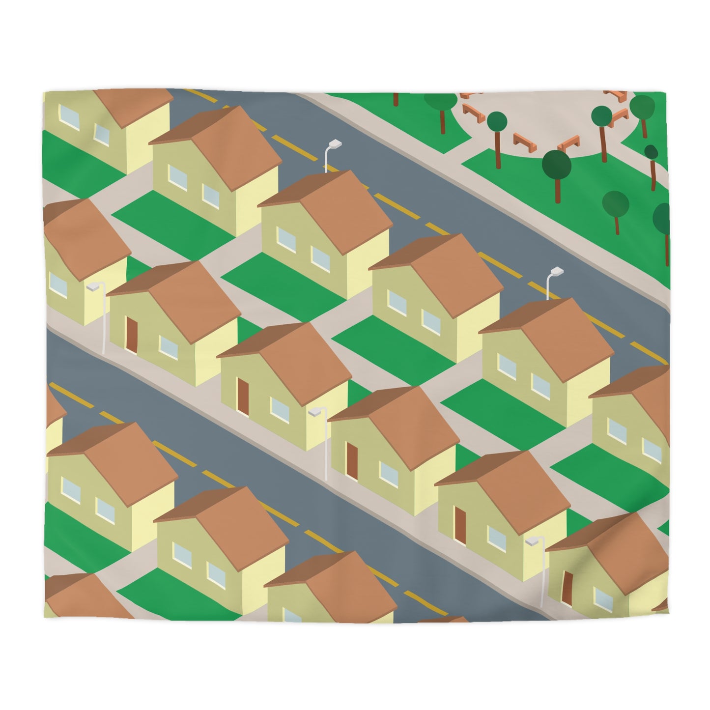 “Urban House View” Microfiber Duvet Cover | Where Architecture Meets Comfort