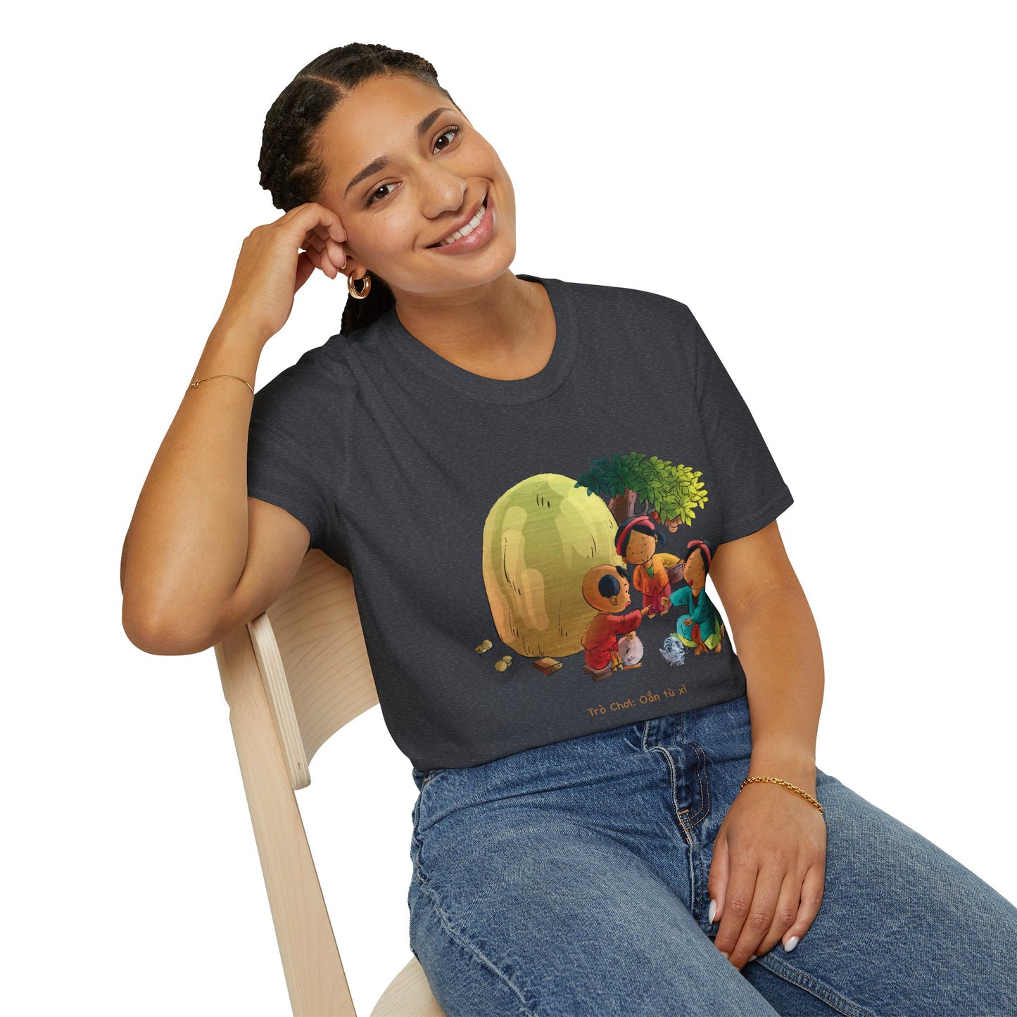Unisex Softstyle Tee | "Rock Paper Scissors" | Vietnamese Folk Game Edition