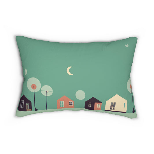 Townhouse Doodle Lumbar Pillow | Bring Artistic Whimsy to Your Home