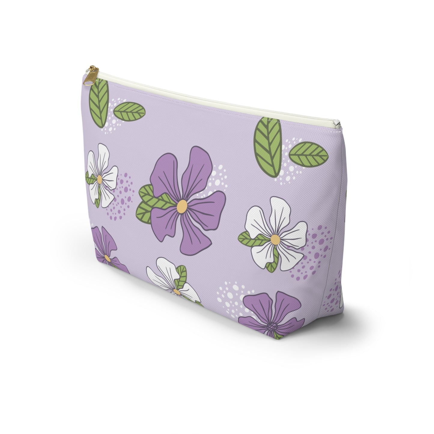 Soft Violet Blooms | Minimalist Floral Accessory Pouch