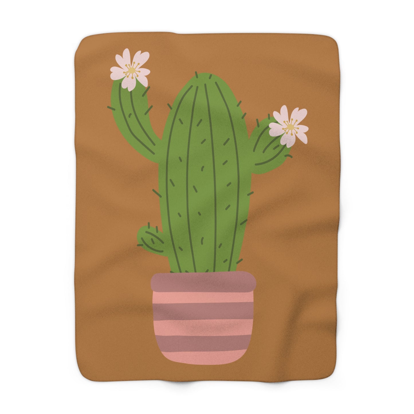 Cactus Sherpa Fleece Blanket | Cute Comfort with a Prickly Personality