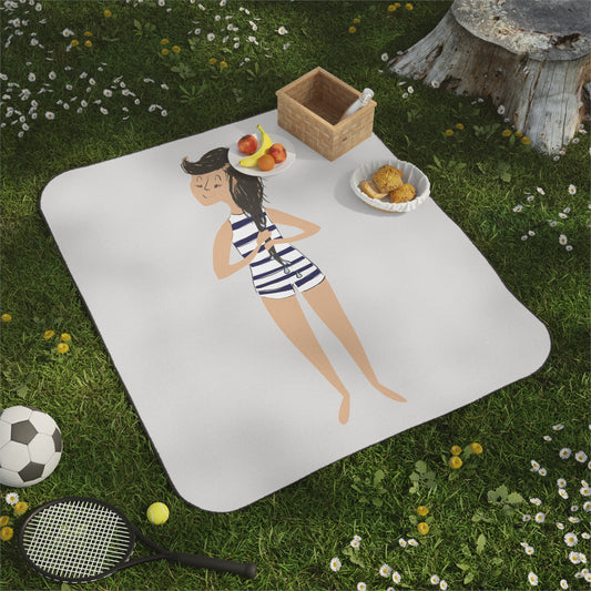 Summer Swim Mood | Picnic Blanket with Swimming Girl | Lay It Down and Feel the Summer
