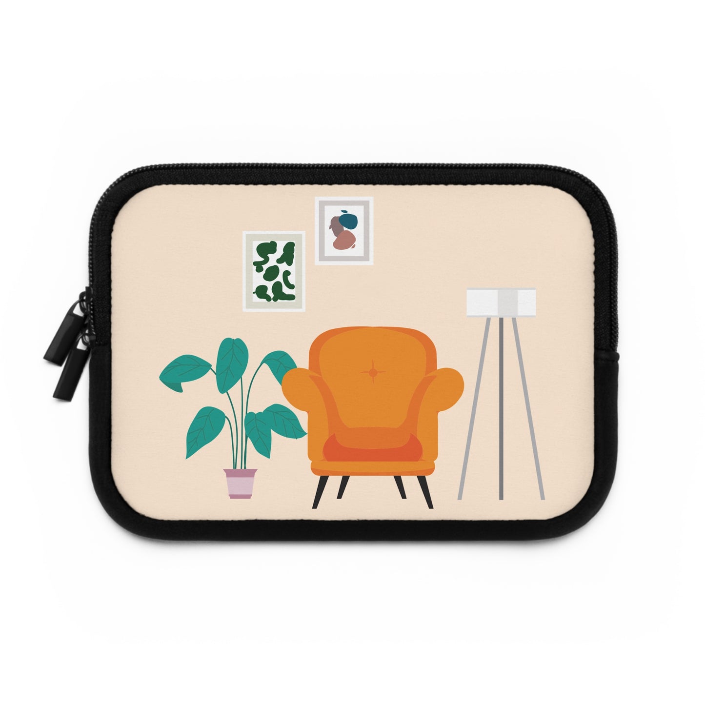 Clean Work, Clean Mind | Laptop Sleeve with Minimalist Living Room Print | Sleek – Stylish – Smart